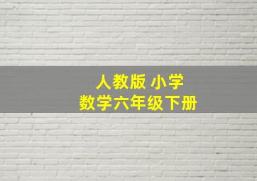 人教版 小学数学六年级下册